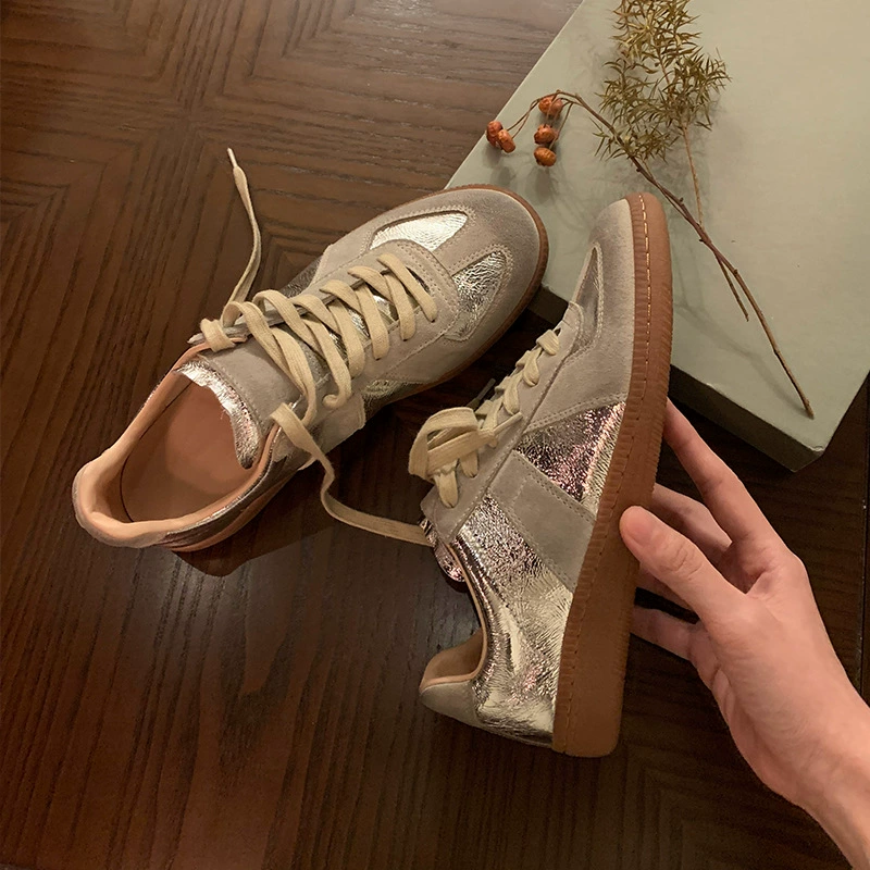 Коровья кожа версия ~ Корейская версия кожаной шнуровки повседневная немецкая обувь женская легкая дышащая спортивная обувь