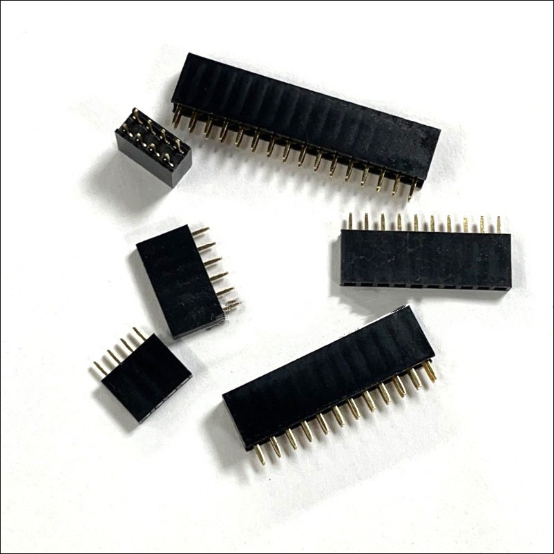 单排排母2.54*4.3 180° 直插排针排母配套单双排PCB直插式连接器