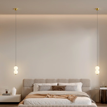 北欧网红奶油风吊灯日式创意圆球糖葫芦小吊灯现代简约卧室床头灯