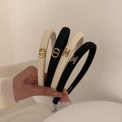 High-end letter sponge hair tie for women, hair clip, 2023 new style, daily outdoor hair accessory