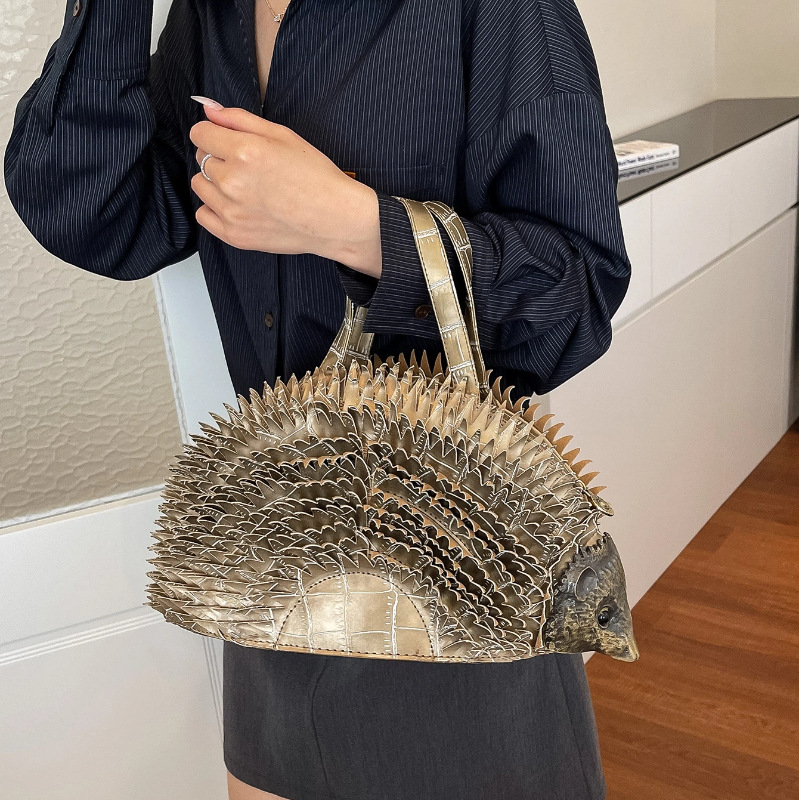 个性搞怪小包包2026新款欧美流行可爱刺猬造型手提包女士贝壳包潮