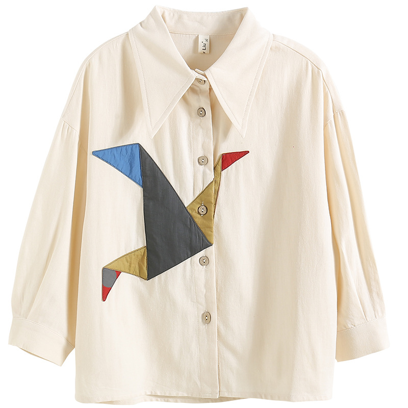 Camisa de las niñas primavera y otoño 2024 camisa blanca de los nuevos niños camisa de primavera y otoño de los niños medianos y grandes camisa pequeña de moda