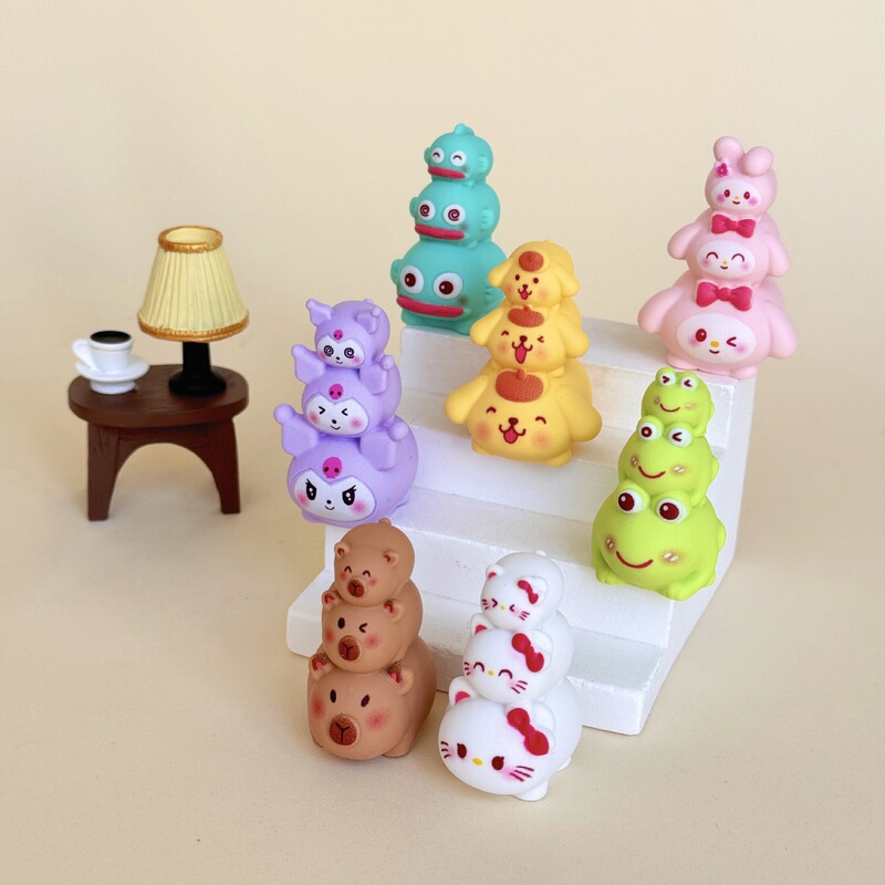 手感漆三丽欧叠叠乐 盲袋萌粒diy饰品挂件钥匙扣桌面摆件树脂配件|undefined