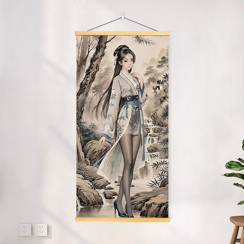 恶搞兄弟搞笑装饰朋友送挂画生日礼物美女仿古图画真迹仕女图实木