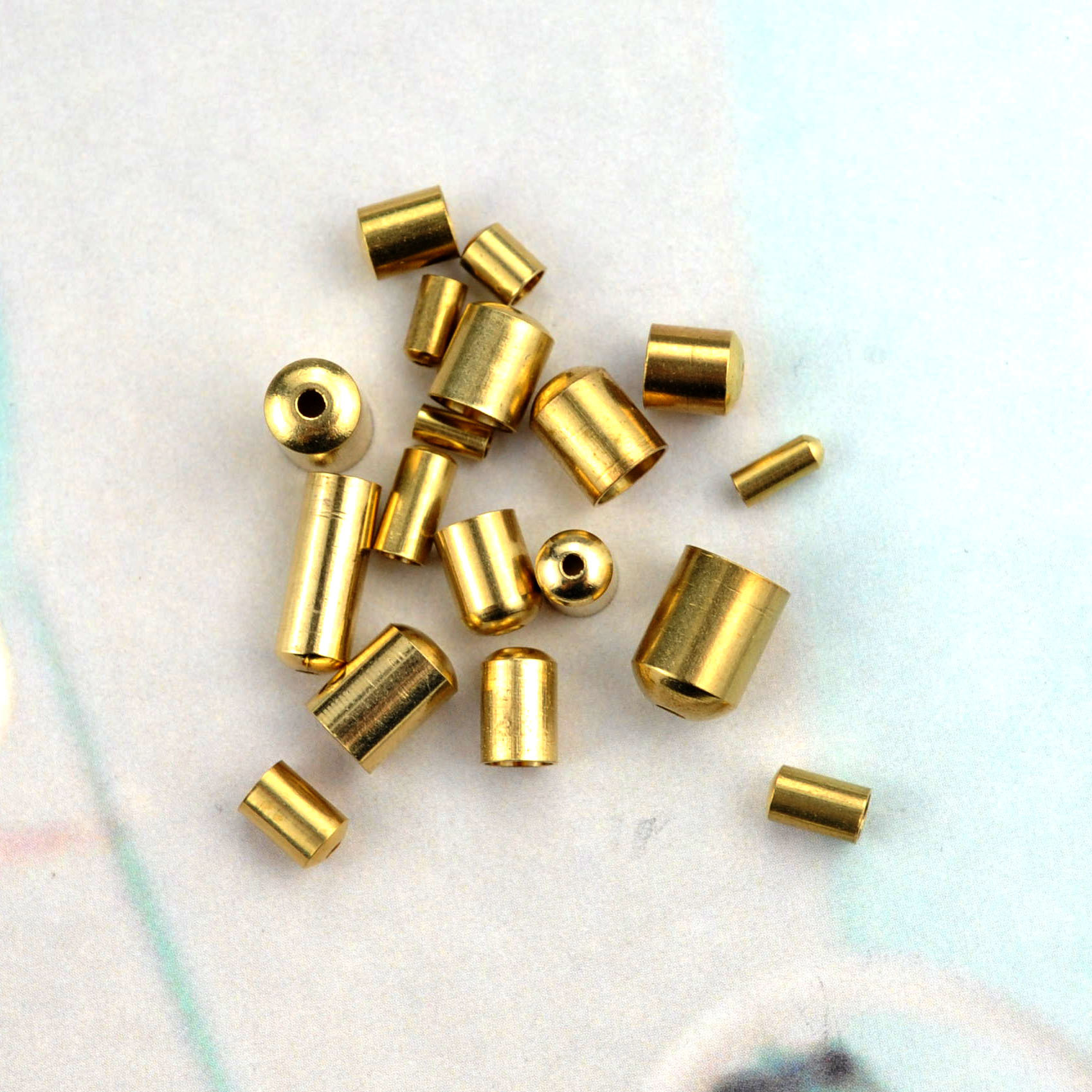 HB弧面铜帽2-12mmdiy铜饰品配件黄铜 流苏帽纯铜铜套绳帽金属