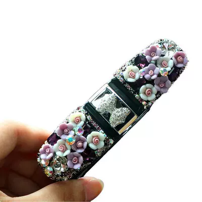 Car Glasses Holder Car Car Creative Sunglasses Storage Box Frame Car Diamond Glasses Holder Convenient Sun Visor (Multimediya və saxlama aksesuarları) - purple-white-with-flowers
