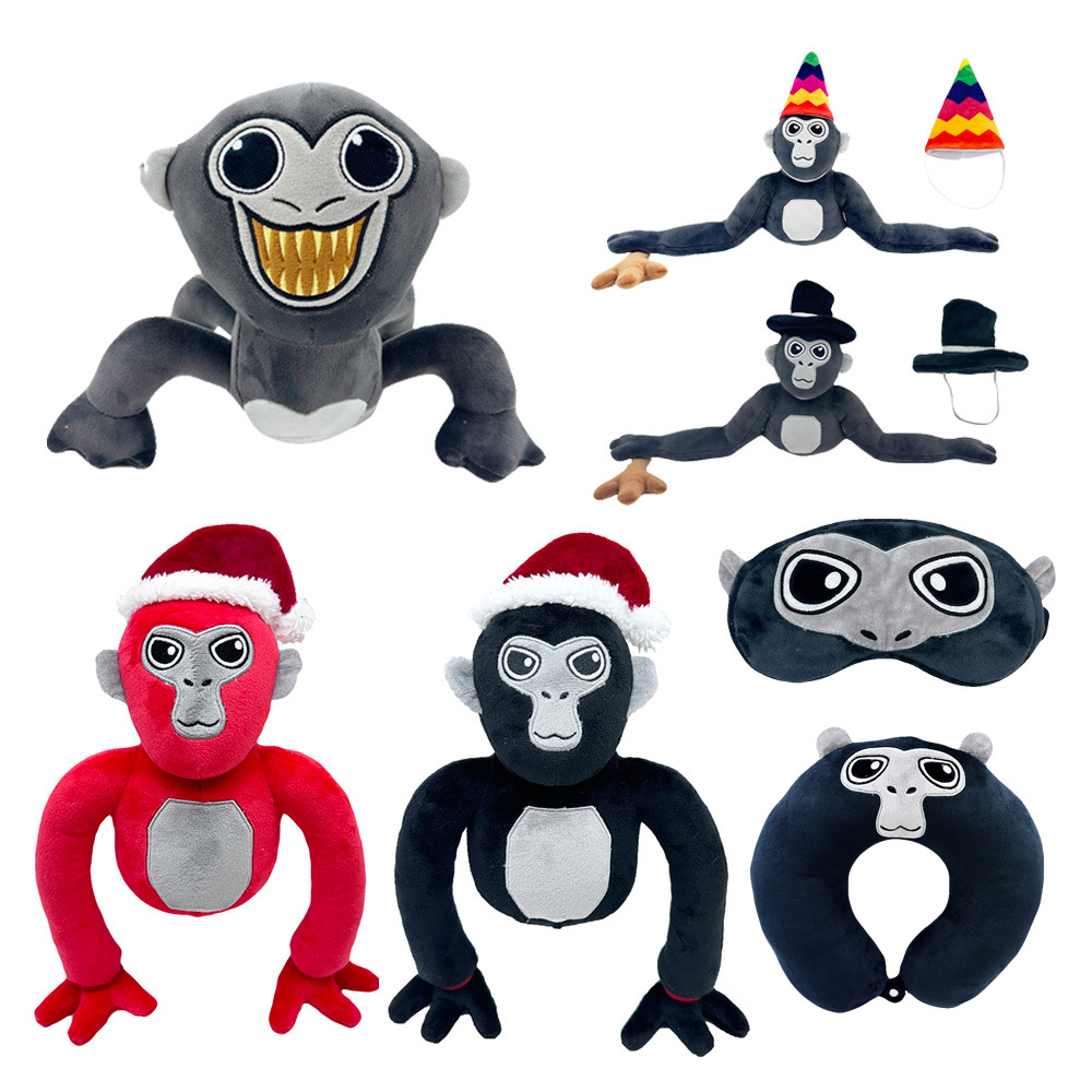 跨境新品Gorilla Tag Monke游戏周边黑猩猩毛绒玩偶公仔