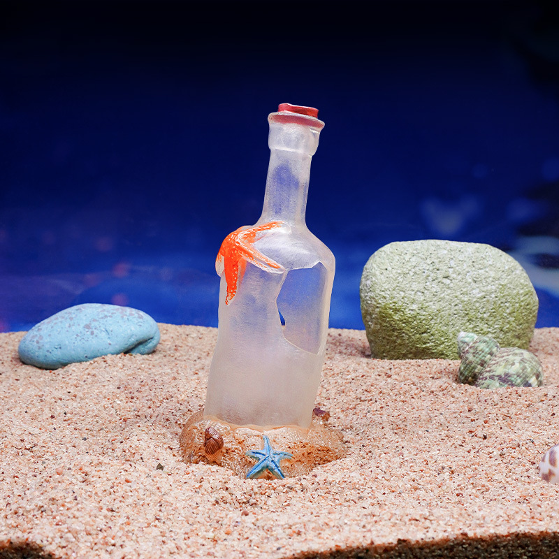 Pecera explosiva, decoración de acuario, arena inferior, rocalla, tanque de agua hundida, botella a la deriva, fondo hundido, micropaisaje, casa de refugio