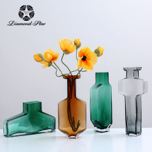 钻石星几何图型玻璃花瓶小清新样板间民宿装饰摆件插花器花瓶批发