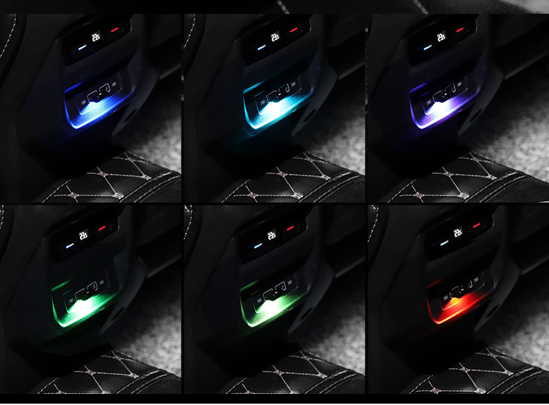 Mini in-line night light led car usb atmosphere light refitting-free colorful gradient car atmosphere light