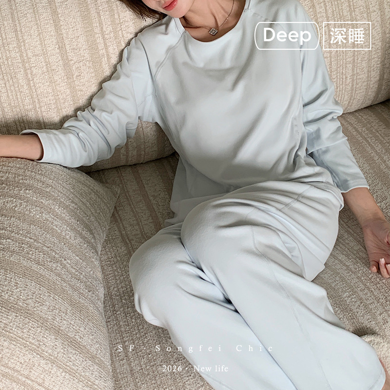 3744 Nude Sleep High-End Deep Sleep Homewear Set, Close-fitting, Skin-friendly, Comfortable, with Chest Pads, Women's Autumn New Style Pajamas 3744 Nude Sleep High-End Deep Sleep Homewear Set, Close-fitting, Skin-friendly, Comfortable, with Chest Pads, Women's Autumn New Style Pajamas