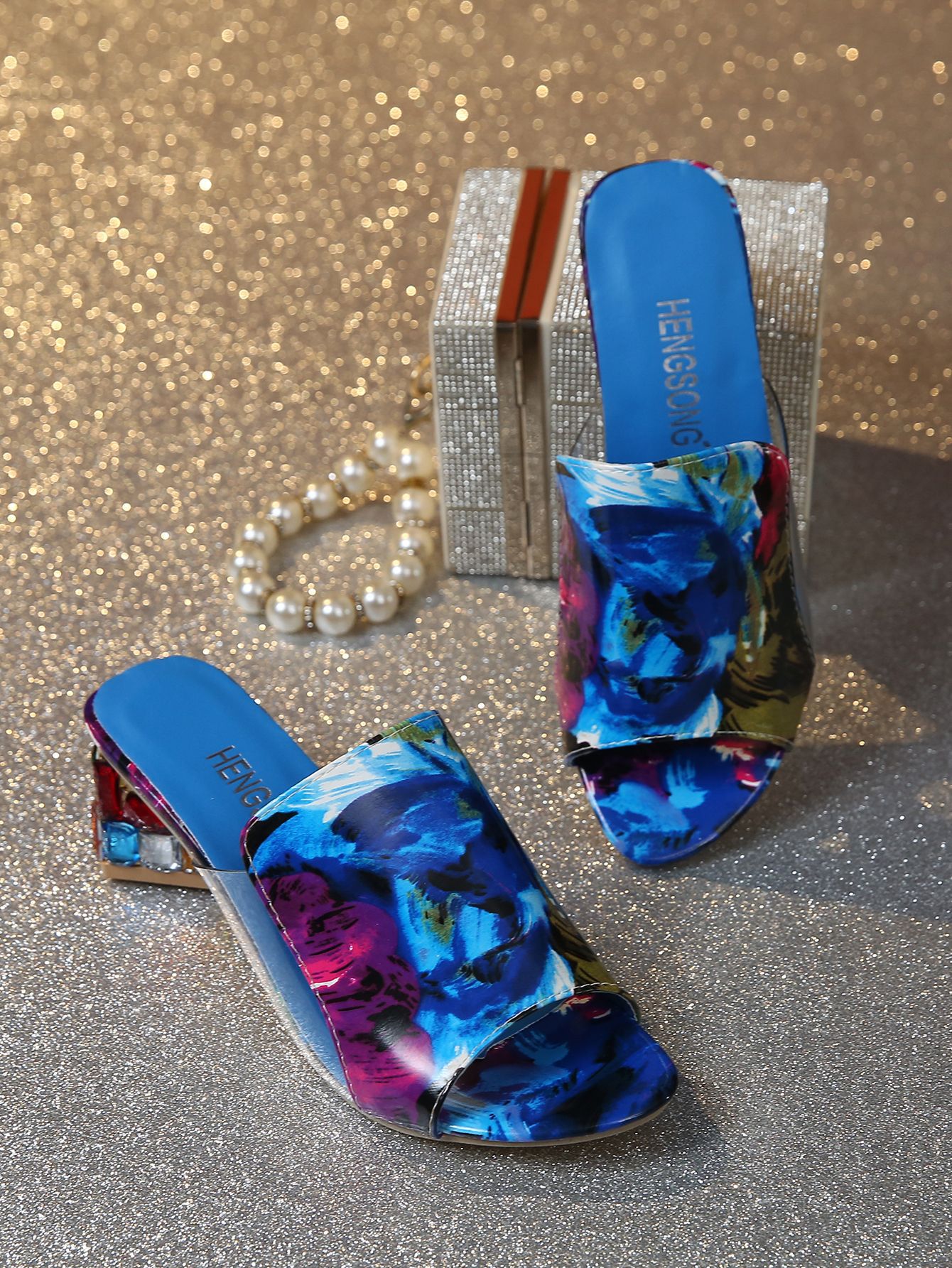 Women's Chunky Heel High Heels Summer plus Size Color Block Slip on Sandals Comfortable Casual Party Wedding Shoes_vogvips.com