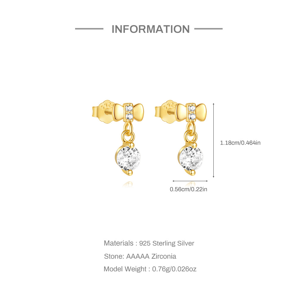 Zircon Inlay Material 925 Sterling Silver Star Pearl Flower Zircon Ear Studs