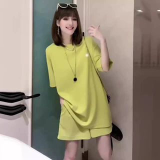 新款运动套装女夏季2024网红休闲时尚时髦洋气宽松短袖短裤两件套