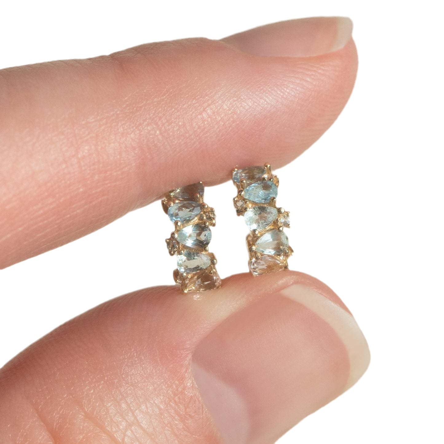 Pendientes de Piedra de Nacimiento con Degradado de Color, 12 Meses