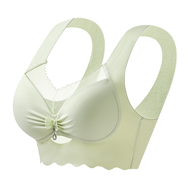 Nueva ropa interior de encaje sin costuras, copa fija, chaleco fino, sujetador de reunión sin anillo de acero para mujer, sujetador antiflacidez