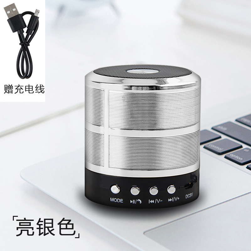 Altavoz Bluetooth WS-887 Mini Subwoofer, Portátil para Hogar y Exterior, Carcasa Metálica, Tarjeta TF, Audio Inalámbrico, Fabricante Mayorista