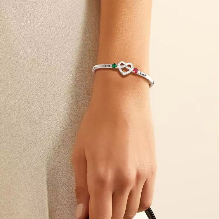 European and American New Titanium Steel Diamond Heart Bracelet Girl's Birthstone DIY Bracelet Simple Personalized Customized Holiday Gift European and American New Titanium Steel Diamond Heart Bracelet Girl's Birthstone DIY Bracelet Simple Personalized Customized Holiday Gift