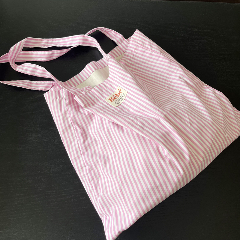 Unisex Large Cotton Stripe Cute Basic Square Open Tote Bag display picture 12