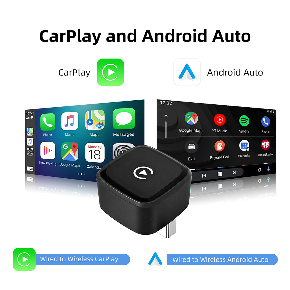 Amazon Carplay Apple Android 2-in-1 Wired to Wireless Portable Car Connectivity Carplay Box