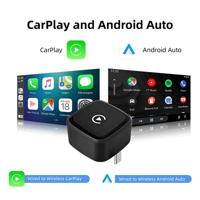 Amazon Carplay Apple Android 2-in-1 Wired to Wireless Portable Car Connectivity Carplay Box