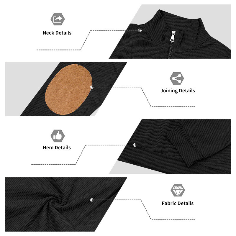Men's Clothing Men's Corduroy Zip Up Sweatshirt Set Outdoor Loose Fitting Workwear Commuter Style Spring Autumn_viptrois.com