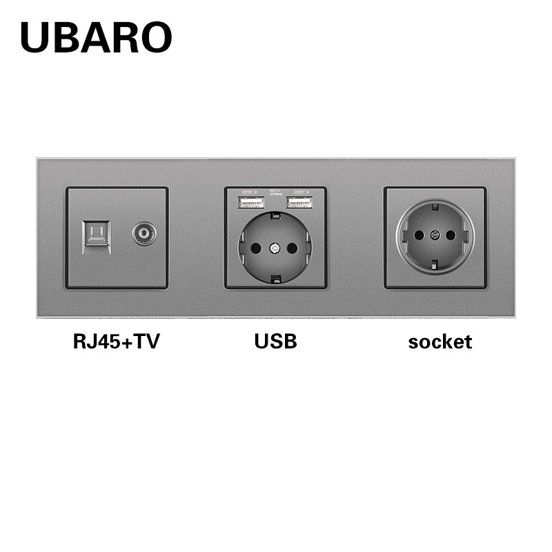 258 컴퓨터 TV-USB 소켓-회색