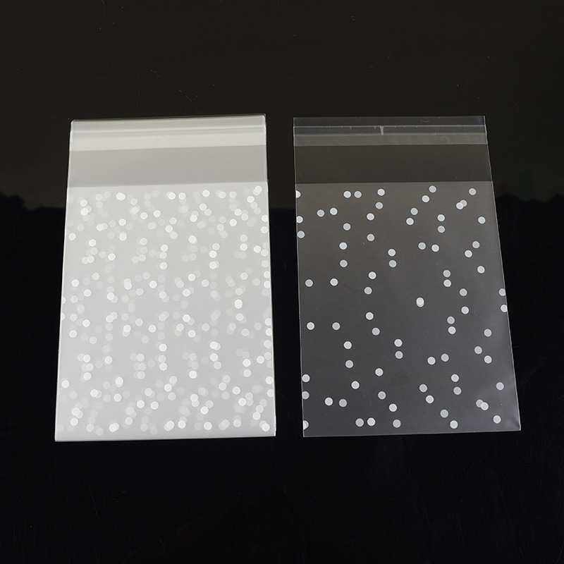 白色波点透明自粘袋圆点饰品包装袋烘焙雪花酥糖果饼干袋子批发