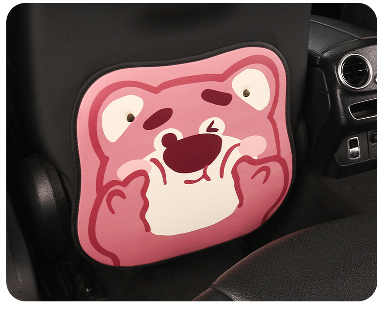Pink Bear Ladies Cute Cartoon Chair Back Anti-kick Pad Car Chair Back Anti-fouling Pad Chair Back Back Pocket Hanging