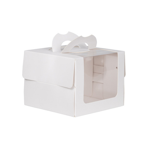 3 inches 4 inches 6 inches 8 inches birthday cake box portable window-opening white transparent mousse dessert pastry paper box