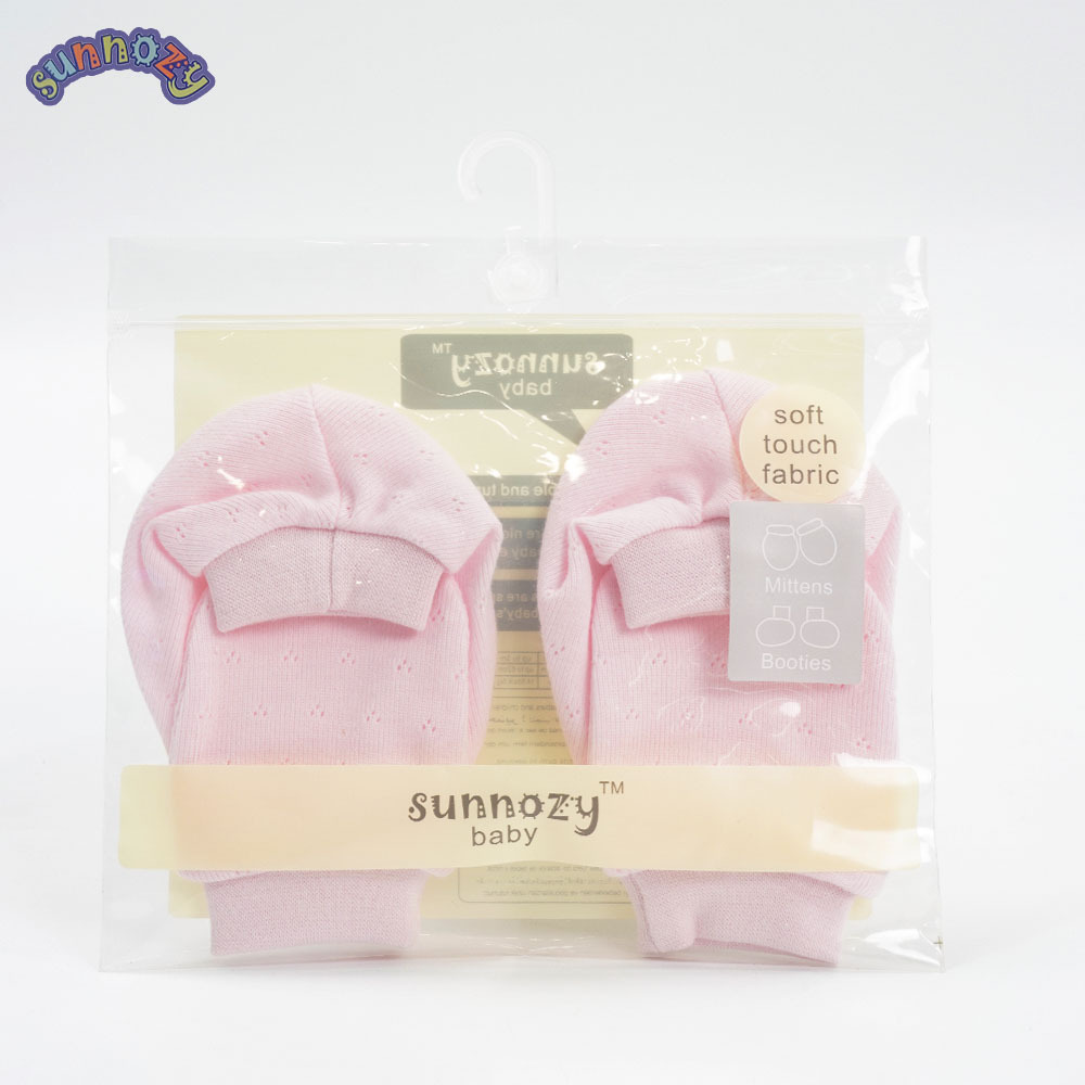 Guantes y cubrepiés protectores de algodón puro para bebés, Sunnozy, estilo europeo y americano, cálidos, antiarañazos, para manos y pies, venta al por mayor.