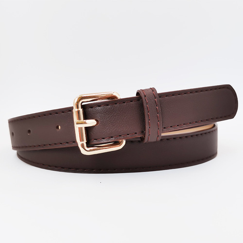 Factory Wholesale New Simple Women's Belt Korean Style Versatile PU Pin Buckle Belt Fashion Trendy Jeans Belt