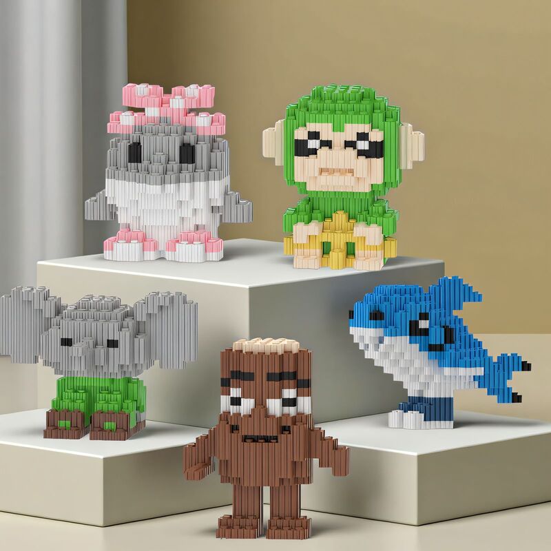 Cross-Border Foreign Ai Shanhaijing Micro-Particle Building Block Toys Children's Cartoon Figurines Blind Box Assembly Educational Toys