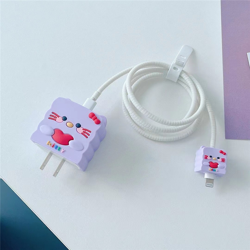 2023 nuevo cargador de dibujos animados cubierta protectora adecuada para Apple carga rápida cabeza 18/20W estándar europeo estándar americano aplicable