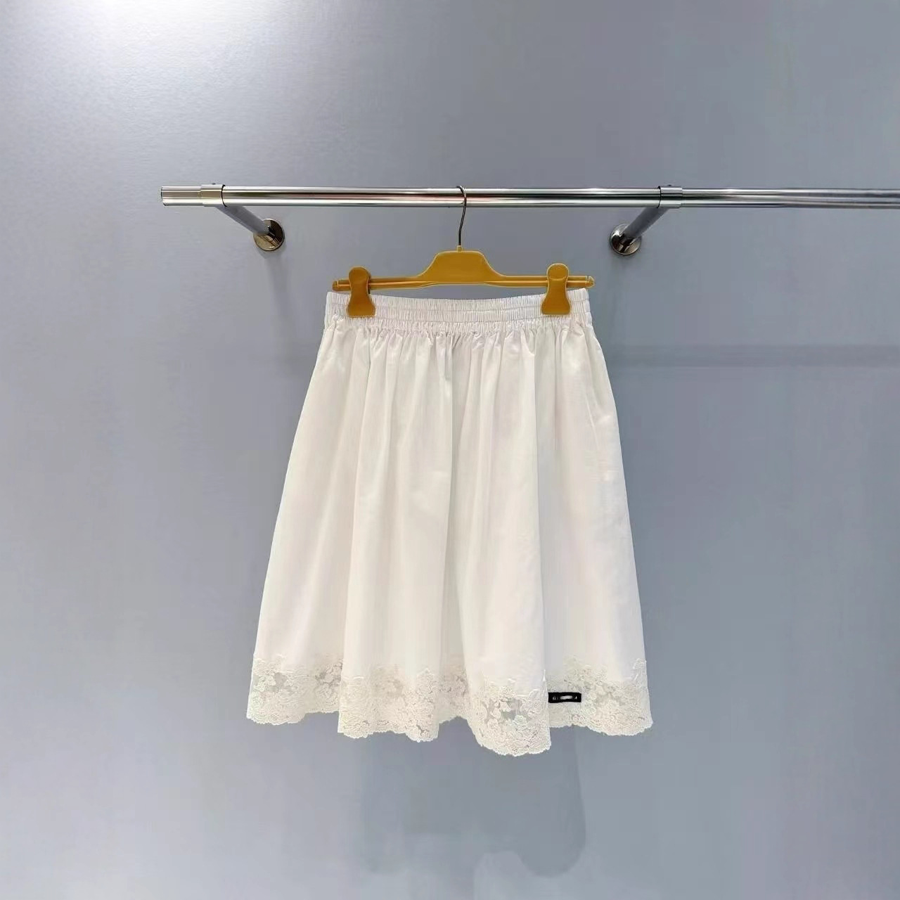 Nanyou m Family Miu Feng 25 Autumn New Lace Trim Letter Embroidery Logo Skirt with Elastic Waist for College