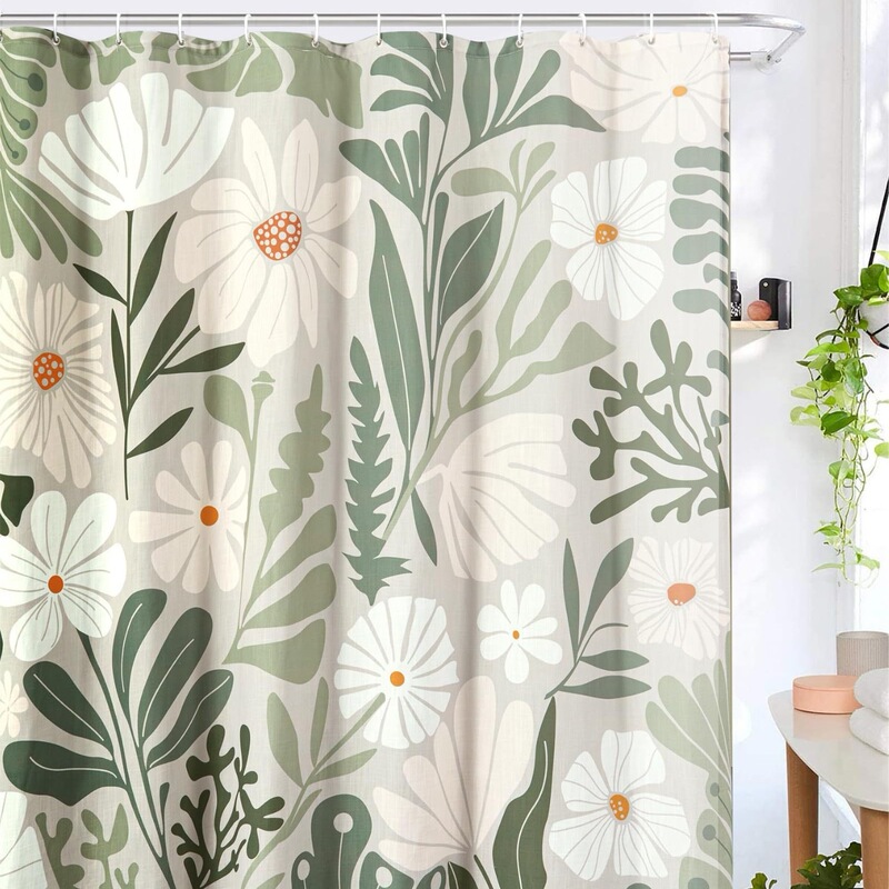 Cross-Border Shower Curtain with a Fresh, Modern Farmhouse Style, Digitally Printed with Colorful Designs, Waterproof and Mildew-Proof Partition Curtain for Bathroom Cross-Border Shower Curtain with a Fresh, Modern Farmhouse Style, Digitally Printed with Colorful Designs, Waterproof and Mildew-Proof Partition Curtain for Bathroom