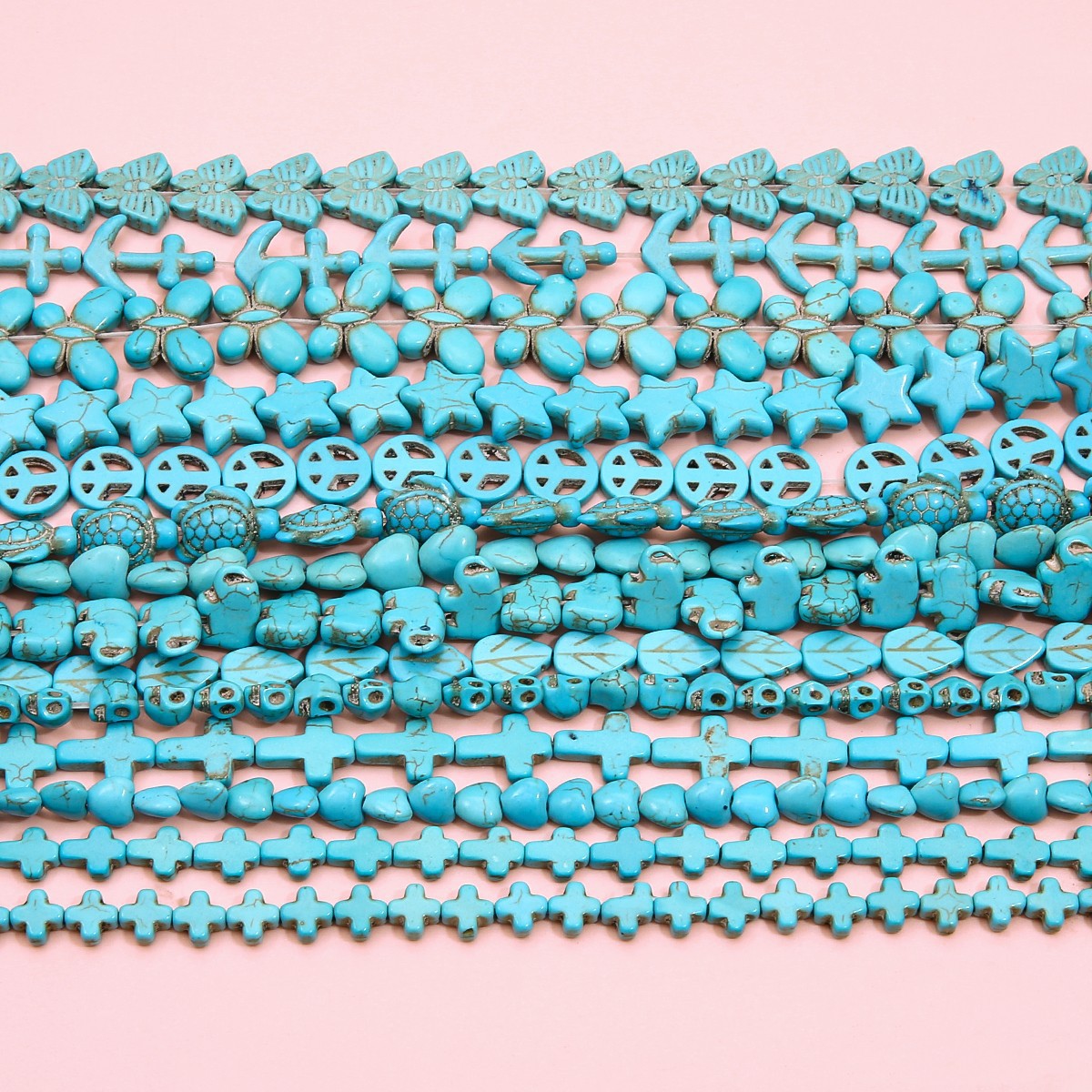 Synthesized turquoise universal round beads
