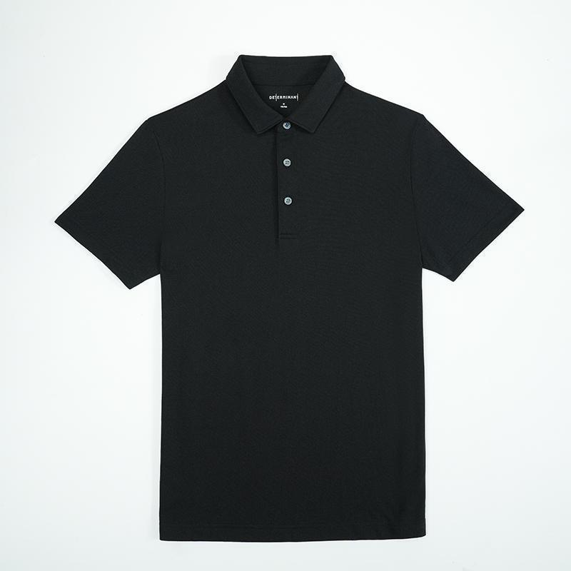 十如仕服饰吸湿速干男士polo衫翻领休闲夏季透气短袖衫P12-01黑色|undefined