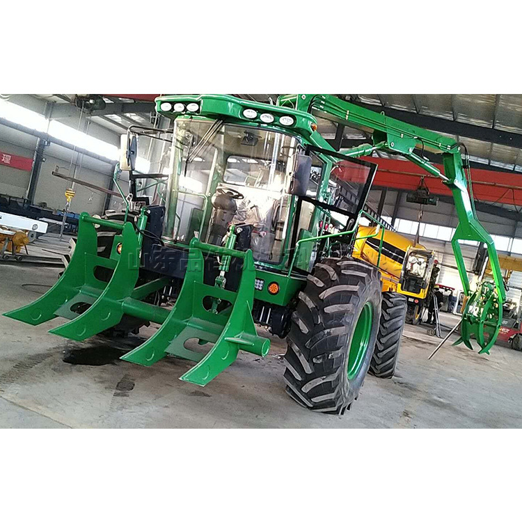 中国台湾甘蔗抓取机 液压式轮胎薯蔗收割设备 热带地区甘蔗装载机