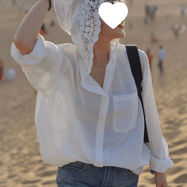 H6N Western-Style Classy Chic Shirt 2025 New Autum Lace Cut Out Hooded Design Shirt Sun Protection Thin