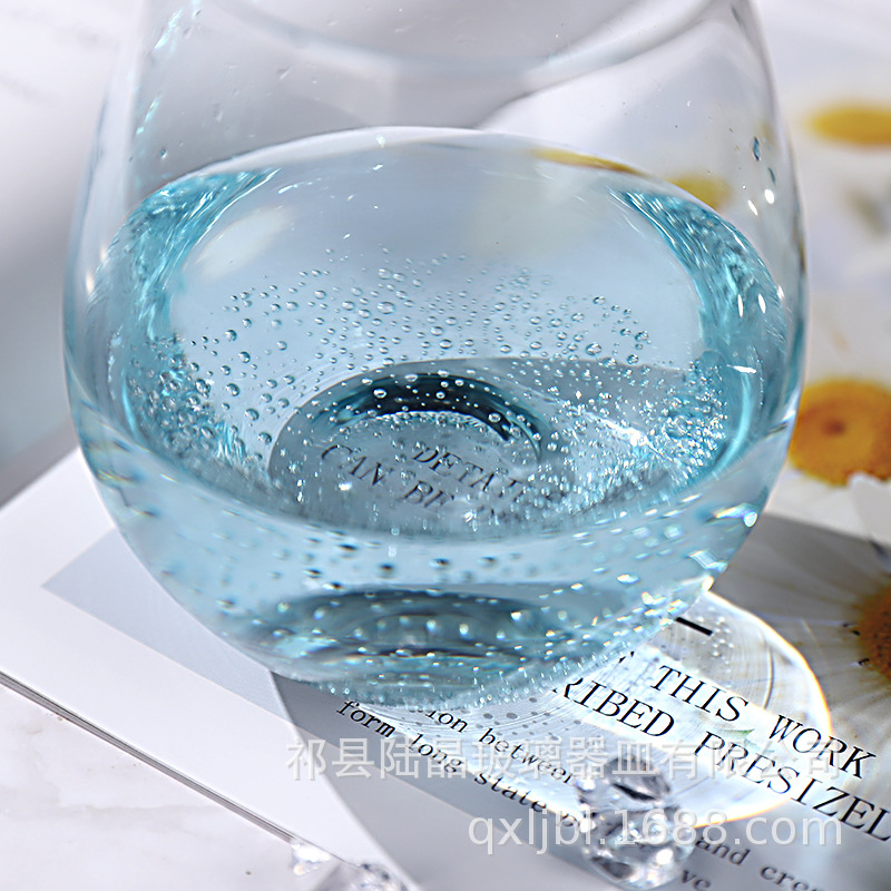 Lu Jing creativo burbuja de cristal taza de huevo taza de jugo de vidrio taza de agua flor taza de té whisky copa de vino al por mayor