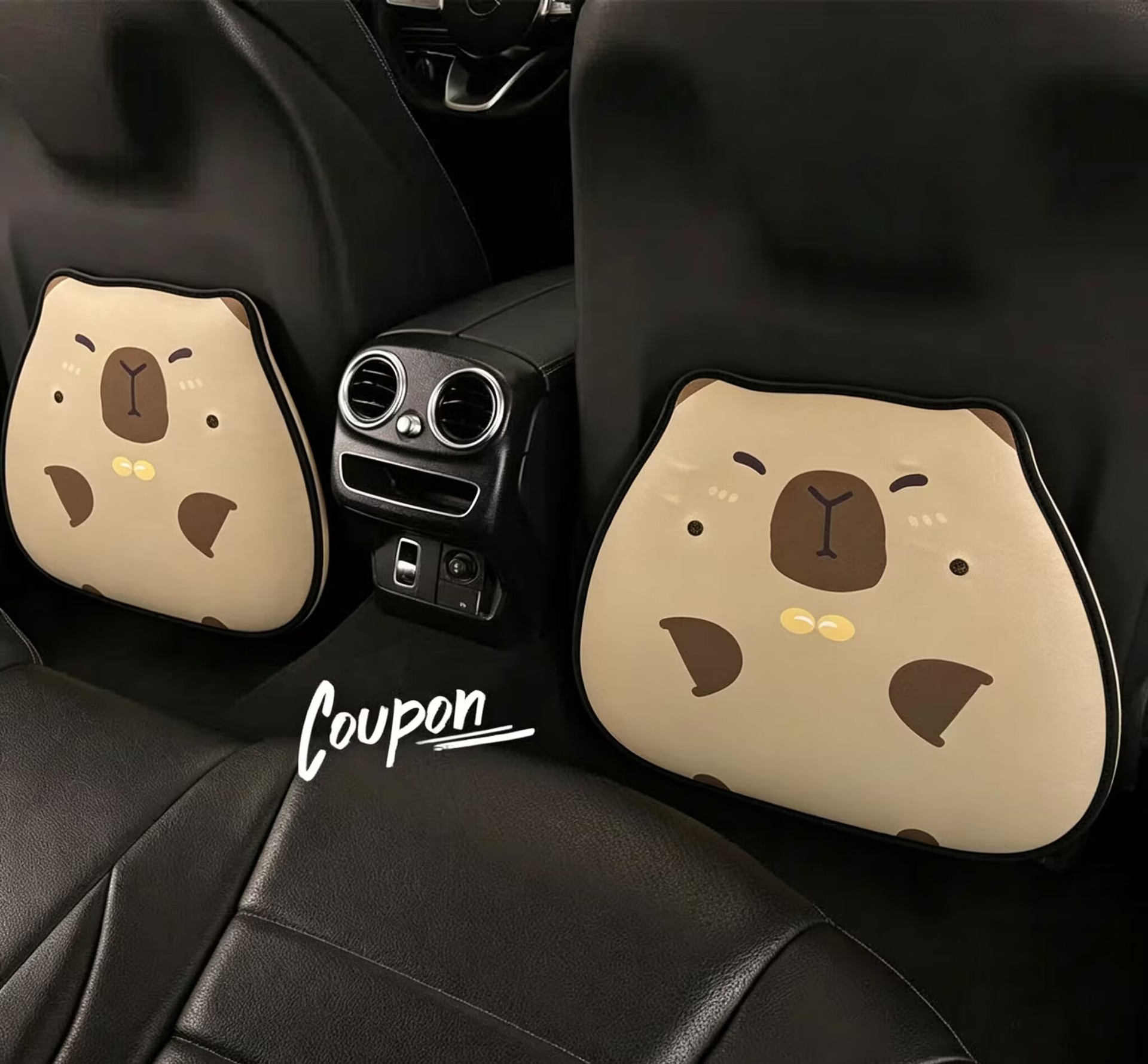 Cute Capibara Anti-Kick Pad, Car Seat Backrest Protection Pad, Children's Anti-Dirt and Anti-Scratch Interior Decoration