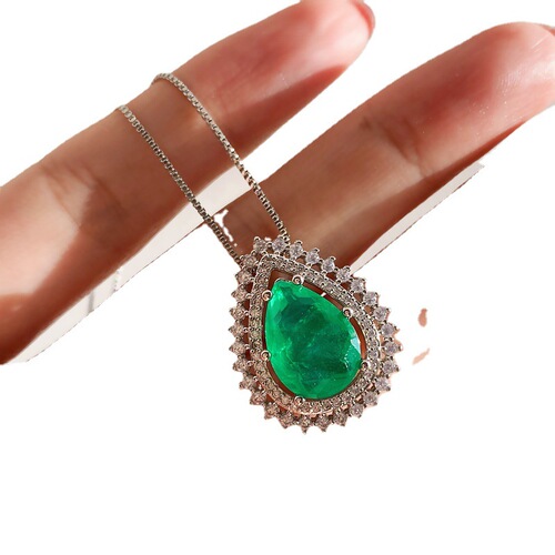 Zhuang Sheng Sheng Jewelry Bestselling European and American Classic Imitation Colorstone Emerald Jewelry Set with Tear-Drop Shape Main Stone 10*14