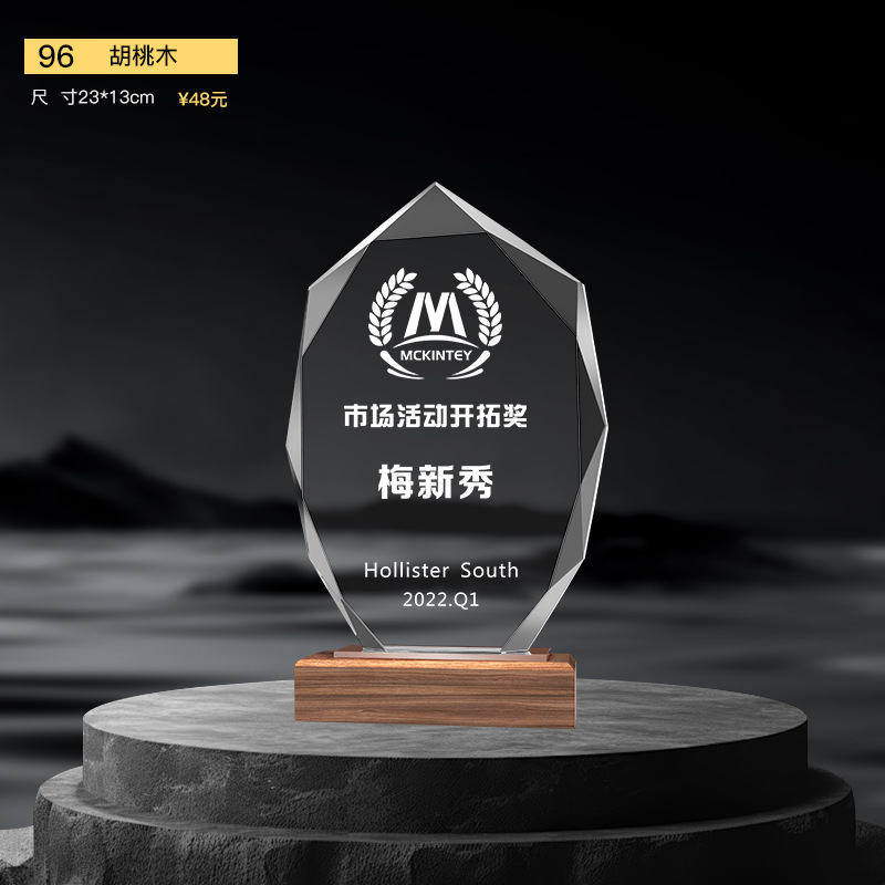 Nuevo trofeo de cristal Medalla de impresión en color de resina Reunión anual Premios de empleados destacados Competencia de baile deportivo Trofeo de metal