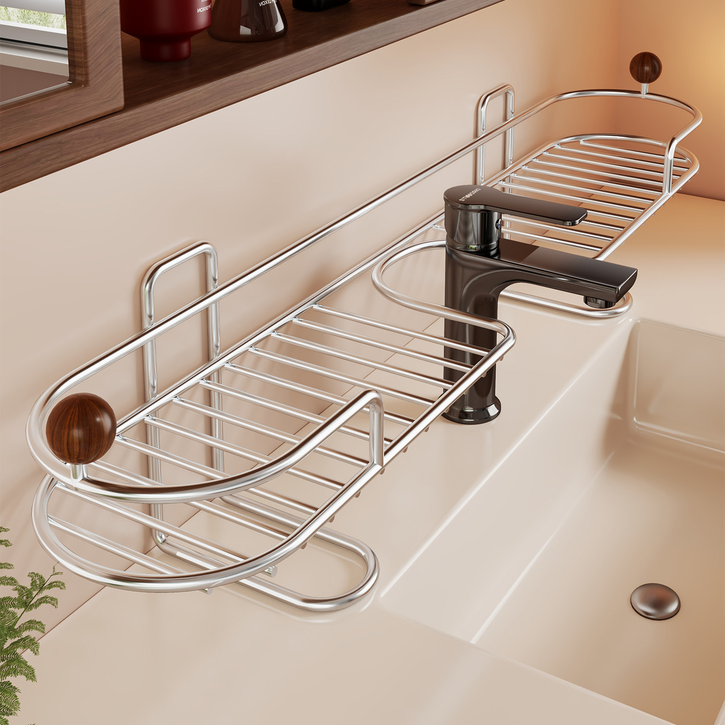 Estante Organizador de Baño de Acero Inoxidable Multifuncional