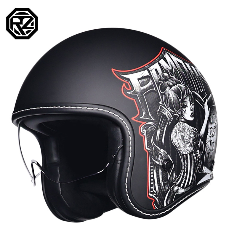 Orz retro casco hombres y mujeres 3C certificado motocicleta medio casco niñas invierno universal Four Seasons motocicleta eléctrica