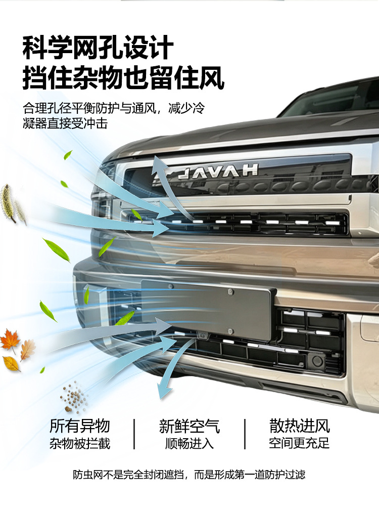 26 types of Great Wall H10 snap-on anti-insect nets, modified front grille, water tank debris protection net, car protective net, water tank accessories collection
