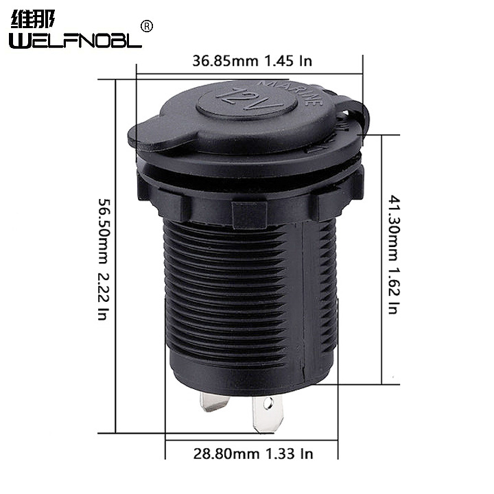 12-24V Rv Yacht Waterproof USB Car Cigarette Lighter Socket Cigarette Lighter Adapter Power Socket with Panel