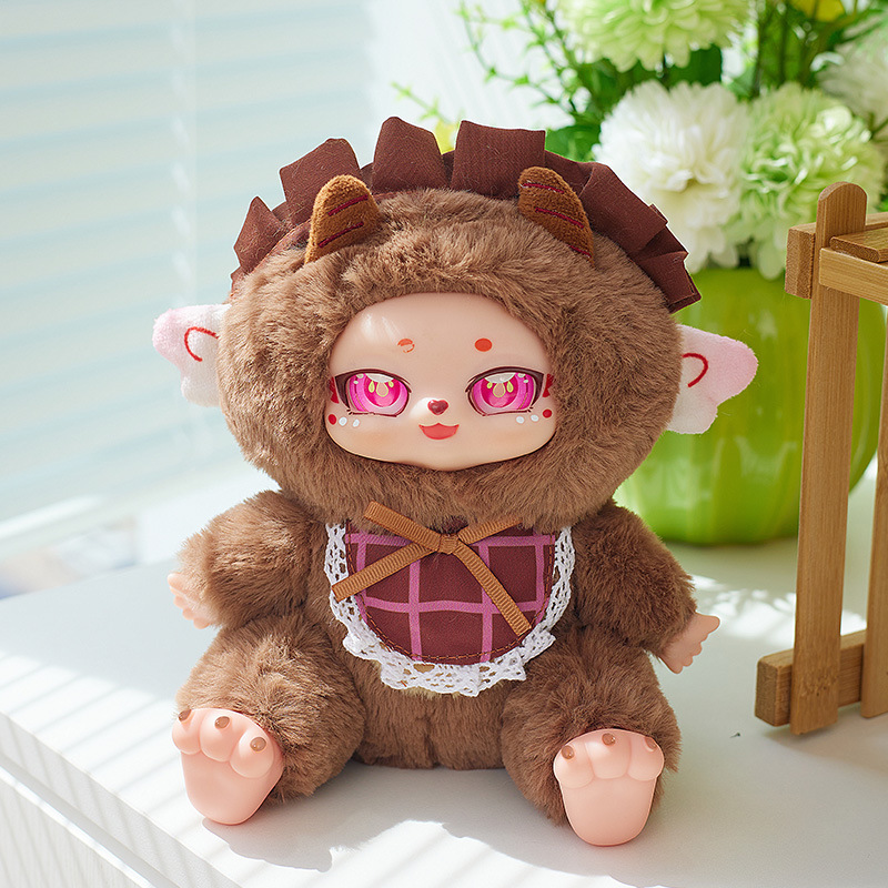 여성스러운 귀여운 작은 괴물 오후 티타임 플러시 블라인드 박스 트렌디한 소녀 백팩 펜던트 인형 작은 장난감 도매