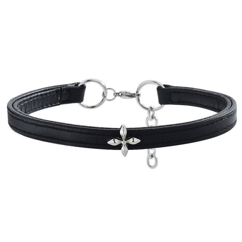 Wreath Thick Neck Ring Yu Wen White Deer Same Choker Collar Vintage Stitching Leather All-Match Hanging Ornaments Wreath Thick Neck Ring Yu Wen White Deer Same Choker Collar Vintage Stitching Leather All-Match Hanging Ornaments